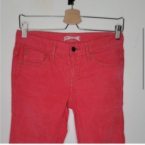 Free People Women's Hot Pink Skinny Corduroy Pants
